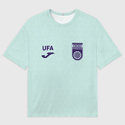 Мужская футболка оверсайз Фк Уфа - мятный цвет и текстура