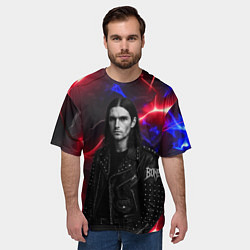 Футболка оверсайз мужская Bones в косухе, цвет: 3D-принт — фото 2