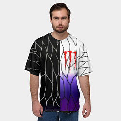 Футболка оверсайз мужская Monster energy steel, цвет: 3D-принт — фото 2