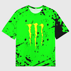Мужская футболка оверсайз Monster energy кислотные брызги