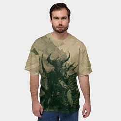 Футболка оверсайз мужская Драконий всадник, цвет: 3D-принт — фото 2