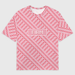 Мужская футболка оверсайз Плавающий эффект - Фирм розовый