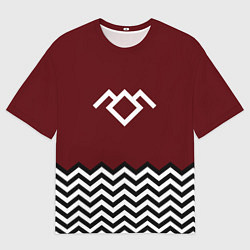 Футболка оверсайз мужская Твин Пикс - лого, цвет: 3D-принт