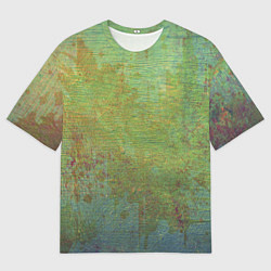 Футболка оверсайз мужская Абстракция - green oil stain, цвет: 3D-принт