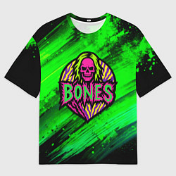 Футболка оверсайз мужская Bones лого с черепом, цвет: 3D-принт