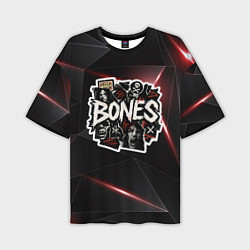 Футболка оверсайз мужская Bones logo stickers, цвет: 3D-принт