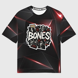 Футболка оверсайз мужская Bones logo stickers, цвет: 3D-принт