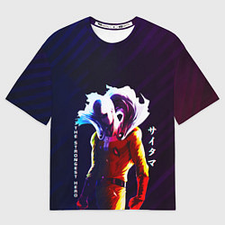 Футболка оверсайз мужская Anime OPM Saitama The Strongest Hero, цвет: 3D-принт