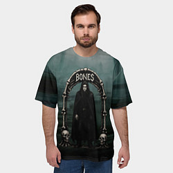 Футболка оверсайз мужская Bones арка из костей, цвет: 3D-принт — фото 2