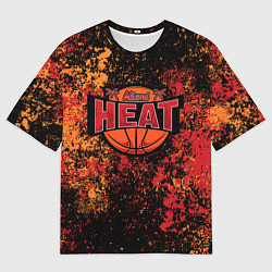 Футболка оверсайз мужская Майами Хит - цветовой хаос, цвет: 3D-принт