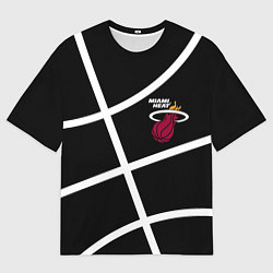 Мужская футболка оверсайз Майами Хит - баскетбольный линии