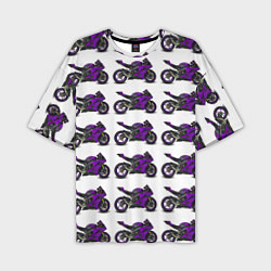 Футболка оверсайз мужская Motorcycle purple, цвет: 3D-принт