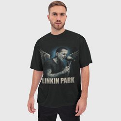 Футболка оверсайз мужская Chester Bennington - Angel, цвет: 3D-принт — фото 2