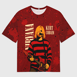 Футболка оверсайз мужская Нирвана, гранж из 90-х, цвет: 3D-принт
