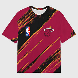 Мужская футболка оверсайз Майами Хит - цвета команды