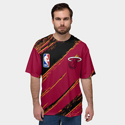 Футболка оверсайз мужская Майами Хит - цвета команды, цвет: 3D-принт — фото 2