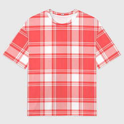 Мужская футболка оверсайз Checked red white