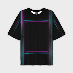 Футболка оверсайз мужская Neon pink light blue, цвет: 3D-принт