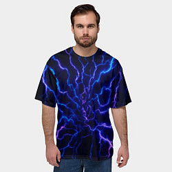 Футболка оверсайз мужская Разряд молнии текстура, цвет: 3D-принт — фото 2