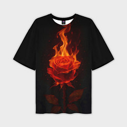Футболка оверсайз мужская Flaming rose, цвет: 3D-принт