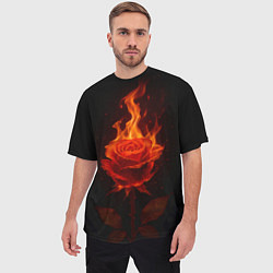 Футболка оверсайз мужская Flaming rose, цвет: 3D-принт — фото 2