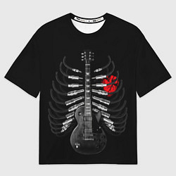 Футболка оверсайз мужская Rock guitar ribs, цвет: 3D-принт