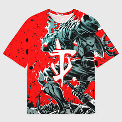 Мужская футболка оверсайз Doom samurai steel