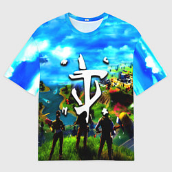 Мужская футболка оверсайз Fortnite x doom logo