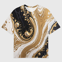 Мужская футболка оверсайз Черный агат и жидкое золото