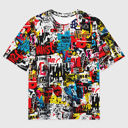Футболка оверсайз мужская Граффити коллаж, цвет: 3D-принт