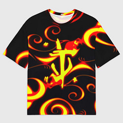 Мужская футболка оверсайз Doom dragon steel fire