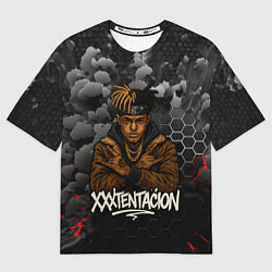 Футболка оверсайз мужская XXXTentacion со скрещенными руками, цвет: 3D-принт