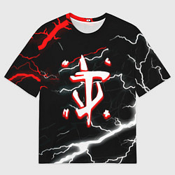 Мужская футболка оверсайз Doom шторм текстура