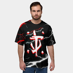 Футболка оверсайз мужская Doom шторм текстура, цвет: 3D-принт — фото 2