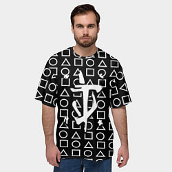 Футболка оверсайз мужская Doom geometry pattern, цвет: 3D-принт — фото 2