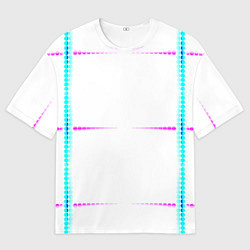 Футболка оверсайз мужская Color white blue pink stripes, цвет: 3D-принт