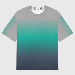 Футболка оверсайз мужская Градиент серо-зеленый, цвет: 3D-принт