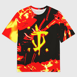 Футболка оверсайз мужская Doom огненный, цвет: 3D-принт