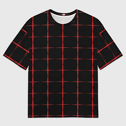 Мужская футболка оверсайз Color black red crosses
