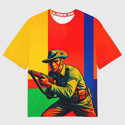 Мужская футболка оверсайз Австралийский ретро солдат поп-арт