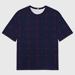 Футболка оверсайз мужская Color dark blue red crosses, цвет: 3D-принт