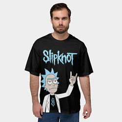 Футболка оверсайз мужская Slipknot и Рик Санчес из Рик и Морти, цвет: 3D-принт — фото 2