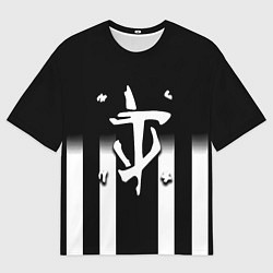 Мужская футболка оверсайз Doom line white