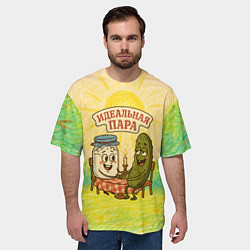 Футболка оверсайз мужская Сметана и огурец - идеальная пара, цвет: 3D-принт — фото 2