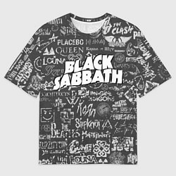 Футболка оверсайз мужская Black Sabbath pattern, цвет: 3D-принт