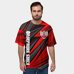 Футболка оверсайз мужская Федерация бокса России - красный спорт, цвет: 3D-принт — фото 2