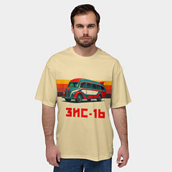Футболка оверсайз мужская Ретро автобус ЗИС-16 поп-арт, цвет: 3D-принт — фото 2