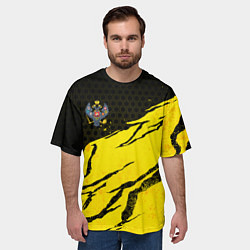 Футболка оверсайз мужская Российская империя - Желтые потертости, цвет: 3D-принт — фото 2