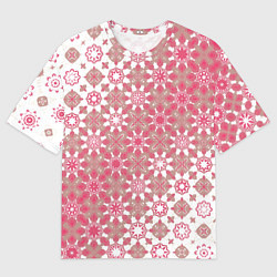 Мужская футболка оверсайз Звездная россыпь-розовый