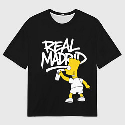 Футболка оверсайз мужская Граффити Реал Мадрид и Барт Симпсон, цвет: 3D-принт